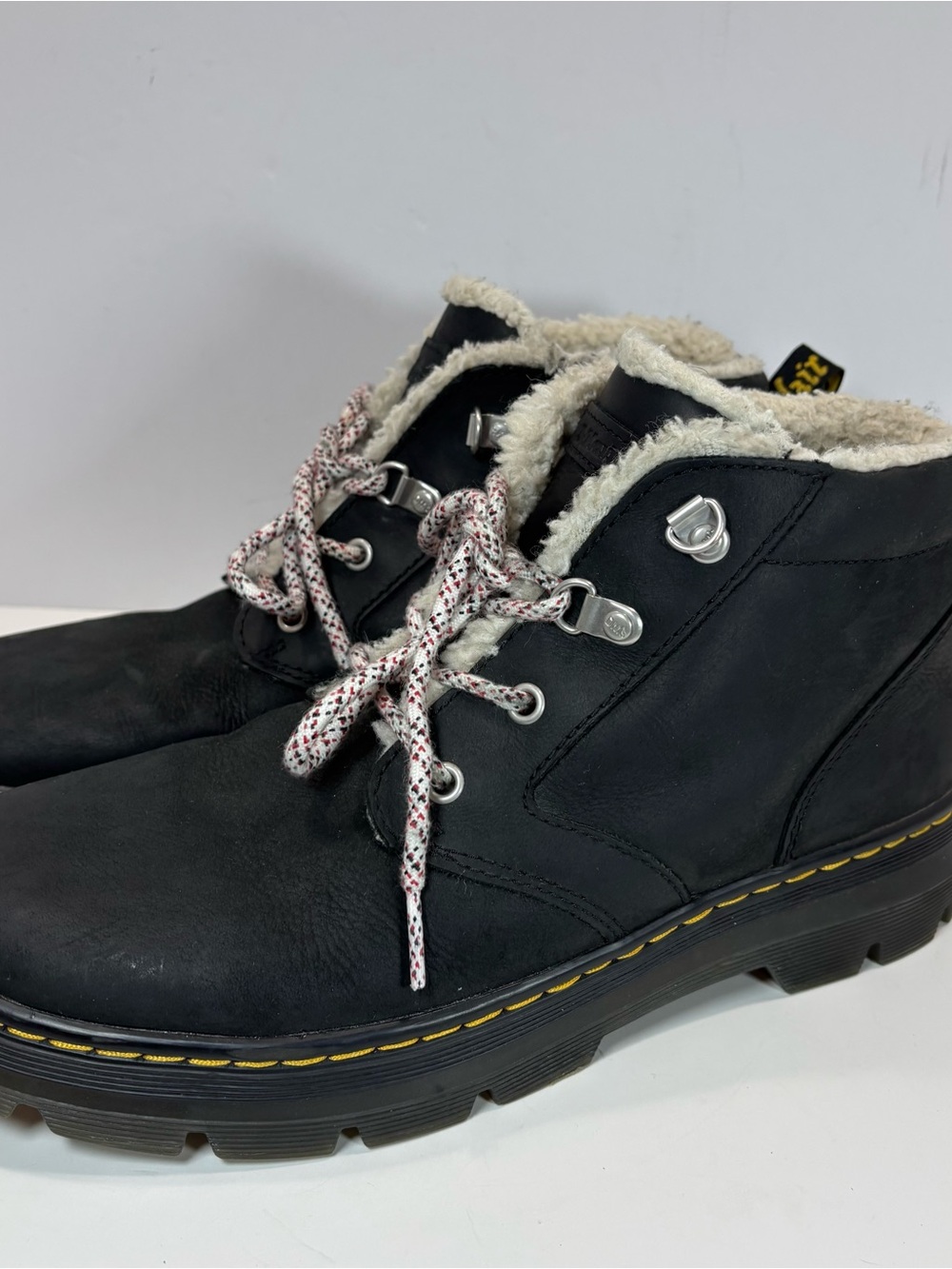 Dr. Martens Womens Sz 11 Bonny Black Leather Shearling Lined Ankle Lace Up Boot - Picture 3 of 10